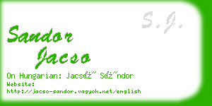 sandor jacso business card